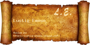 Lustig Emese névjegykártya